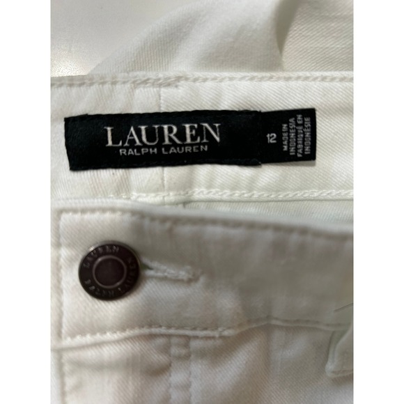 Lauren Ralph Lauren Womens White Denim Jeans 12 Straight Leg Cotton Blend Office - Picture 3 of 8